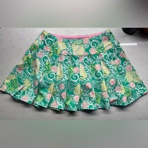Lilly Pulitzer Green and Pink pickle ball Skirt
